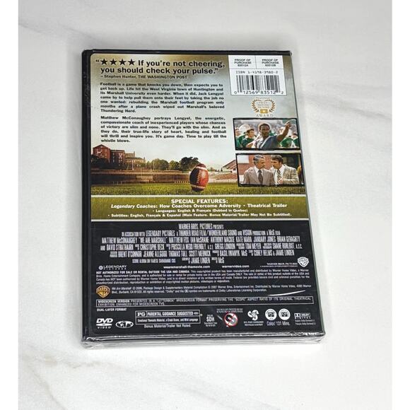 3/15 or 10/25 We Are Marshall (DVD) New - Matthew McConaughey - Picture 3 of 3